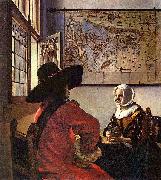 Johannes Vermeer Officer and a Laughing Girl, Sweden oil painting artist